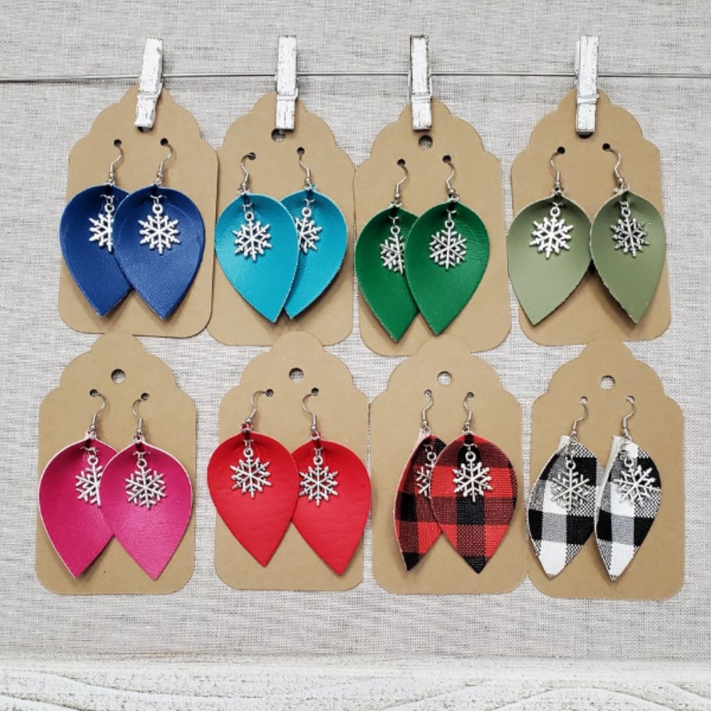PU Leather Snowflake earring